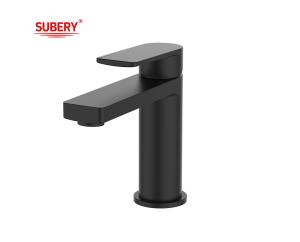 China Metal Matt Black Bathroom Basin Mixer Faucet Single Lever factory