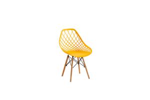China Casual Hollow Eames Plastic Dining Chair 48*43*83cm Solid Wood Legs factory