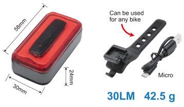 All Weather Reliability 20lm Bicycle Rear Safety Light Lane Laser Tail IPX4