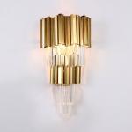 E14*3 E14*2 Gold Finish And Crystal Wall Lamp Sconces 6500K 4000K For Home