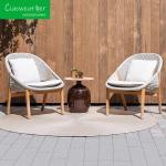 Modern Outdoor Furniture Teakwood Garden Sofa with Waterproof Cushion and Rattan