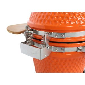 Small SES Orange Charcoal BBQ Ceramic Kamado Grill
