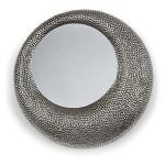 Custom Gold Hammered Scalloped Round Mirror For Hotel Villa Rooms