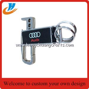 China Leather keychain bottle opener,metal bottle opener with custom car logo on sale