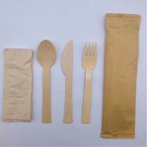 China Disposable Bamboo Knife And Fork Spoon Set Degradable Induividual Cutlery Set factory