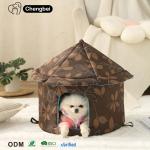 Pet Bed Foldable Oxford Cloth Dog House Waterproof Small Animals in Outdoor and