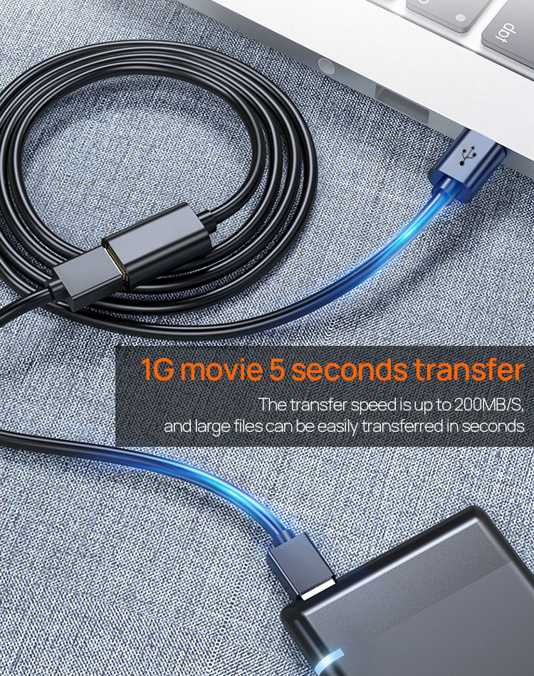 CE OEM Micro USB Male To Female Extension Cable Sync Transmission