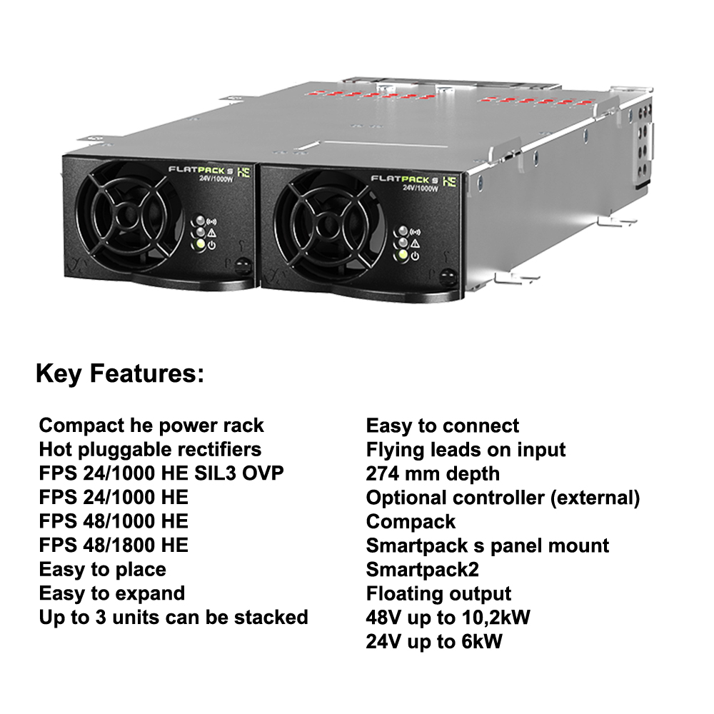 Eltek Flatpack S Stand Alone Power Rack for FPS Rectifier Compack HE Power Rack DC power solution (P/N 241122.902)
