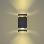 Black Led Indoor Outdoor Lighting, LED Sconce Up and Down Wall Wash Lights Gu10