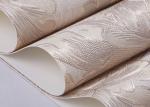 Grey Removable Embossed Floral Pattern Country Bathroom Wallpaper / Wall