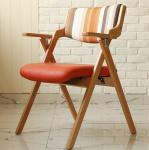 Foldable Chair Fabric Oak Wood Metal Folding Dining Chairs For Events W50*D60