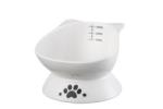 Cat Dog Raised Ceramic Pet Bowl Anti Tipping Elevated Black Color
