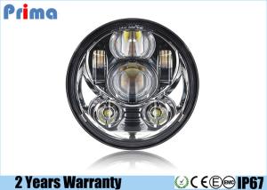 China 6000K Chrome Led Harley Headlight 45W Power IP67 Waterproof DC 10V - 30V factory