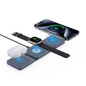 Magnetic Foldable 3-in-1 Travel Wireless Charger For Apple Devices