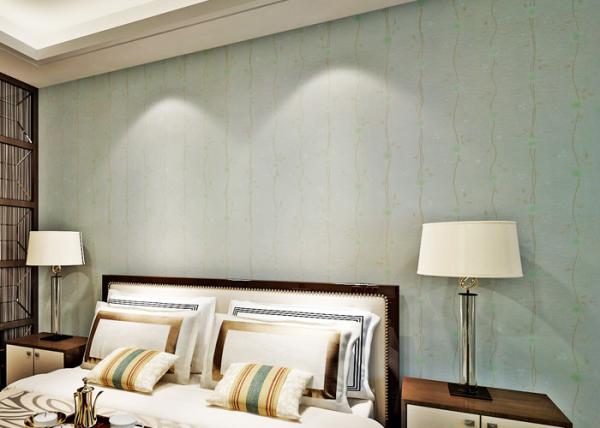 Embossed Bedroom No Glue Self Adhesive Vinyl Wallpaper with Leaf Pattern ,