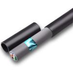 1000FT FTP CAT5E Outdoor PE+PVC 0.47mm Solid Black Network Cable Pass Fluke