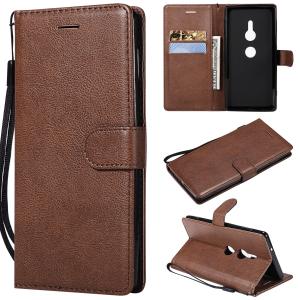 China Sony XZ2 Pure Color Leather Wallet Protective Case with Card Slots factory