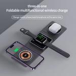 Foldable Wireless Charger 15W Fast Charging Stand Station 3 In 1 Magnetic