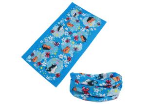 China Blue Junior Headwear Cute Pattern , Fashion Style Kids Neck Gaiter Customized factory