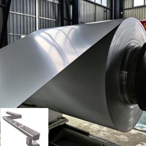 China Alloy 3105 Ral 7035 Grey Color 26 Gauge 0.45mm Thick 350mm Wide PE Pre Painted Aluminum Coil For Aluminum Gutter Making factory