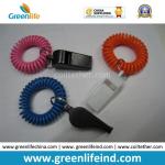 Plastic Elastic Band Cord Coil Tether W/Name Tag