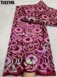 Fancy Sequin Embroidery Mesh French African Lace Fabric for Formal Dress Abaya