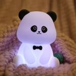 Cute Animal USB Rechargeable Baby Lamps Silicone Panda LED Night Light for Kids