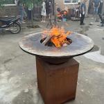 Easy To Clean Corten Cooking Outdoor Bbq / Rustic Corten Steel Camping Bbq Grill