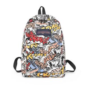 China IQC Waterproof High Student Canvas Backpack Custom Logo OEM Fashion For School factory