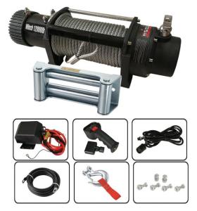 China Heavy Duty Electric Winch 12000lbs SC12000X Hawse Fairlead Φ10mmx26m Rope factory