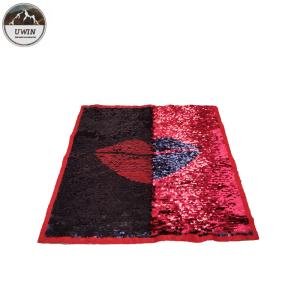 China Fashion Lip Reverse Sequin Patch / Iron On Patches 40*40CM Size Red / Black Color factory