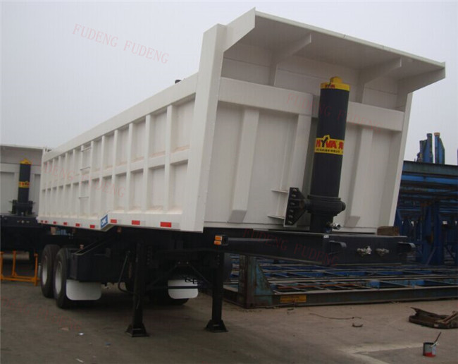 60 Tons Payload Semi End Dump Trailers 3 FUWA / BPW Axles 30 Cubic Meters