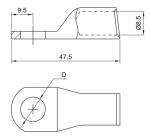 Straight Brass Tube Cable Lug Terminal With Tin Plating Crimping Type
