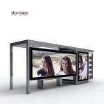 Anti Rust 4200mm Length Smart Bus Shelter With Advertising Multi Poster