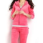 Customized hot sale brand quality solid color velour tracksuit sports wear women