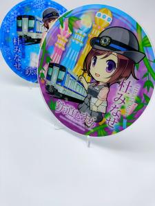 China Offset Printing Acrylic Stand Figures Ound Cylinder Pedestal 30cm X 21cm factory