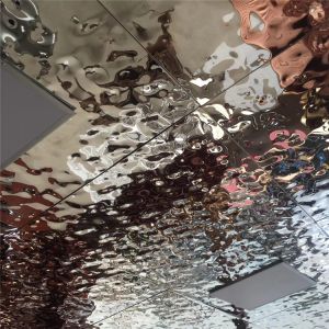 Hot sale mirror reflecting ceiling panel stainless steel water wave shaped sheet