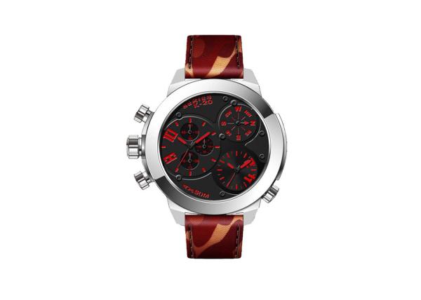 Genuine Leather Band Alloy Quartz Wrist Watch Multifunction 3 Hands Water