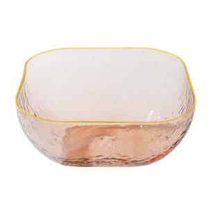 China Transparent Square Phnom Penh Pink Glass Tableware factory