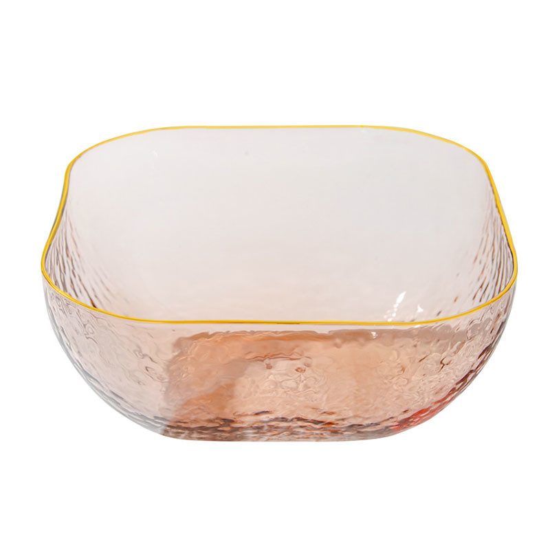 Transparent Square Phnom Penh Pink Glass Tableware