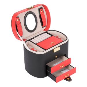 China Luxury Velvet Foldable Leather Jewelry Box For Packaging / Storage Durable factory