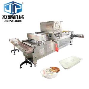 China Automatic Tray Skin Packing Sealing Machine for Customizable Tray/Bowl/Container Packaging factory