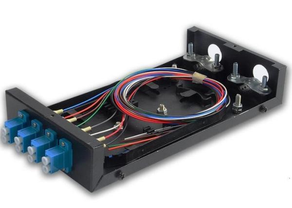 Metal Distribution Box 4 Port 8 Cores Splice Tray LC Pigtail Wall Mount Fiber