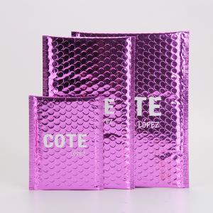 China Customized Hot Pink Metallic Bubble Mailer For Cosmetic Packaging factory