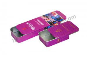 China Sliding tin box Rectangular Tea Tin with sliding lid 195*65*30mmH factory