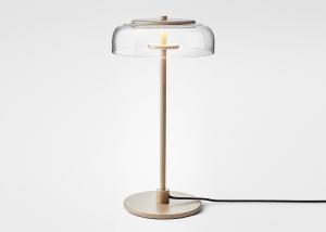 China Modern Simple Indoor Led Bedside Hotel Gold Small Glass Table Lamp factory