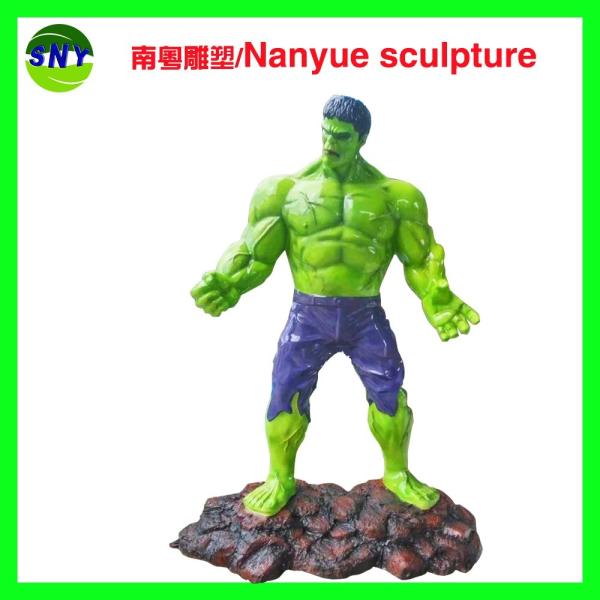 life size fiberglass movie marvel character hulk statue as decoration in park or