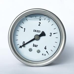 China 2.5&quot; 4 bar Back Connection Manometer G 1/8&quot; 1/4&quot; Oil Filled All Stainless Steel Pressure Gauge factory