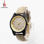 Simple Ladies Watch Leather Strap Stainless Steel Crown 10MM Thickness