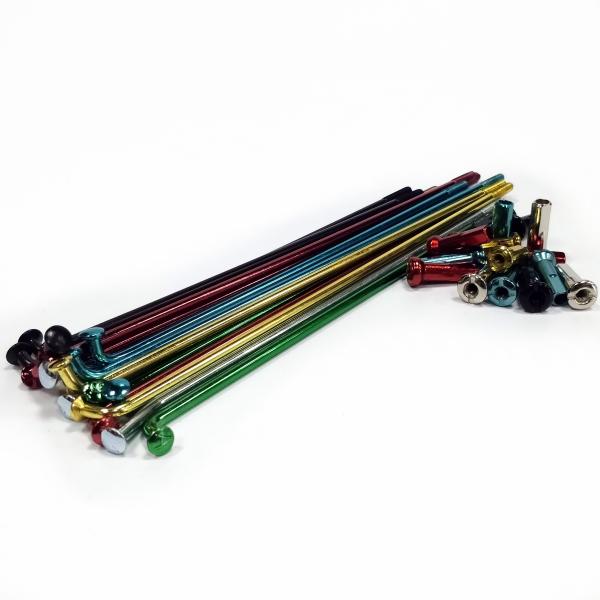 Motorcycle Parts Colored Carbon Steel Spokes and Nipples with Stainless Steel Material